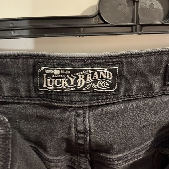 Lucky Brand black wash jeans distressed size 0 x 25. the high-rise tomboy. - Picture 5 of 9